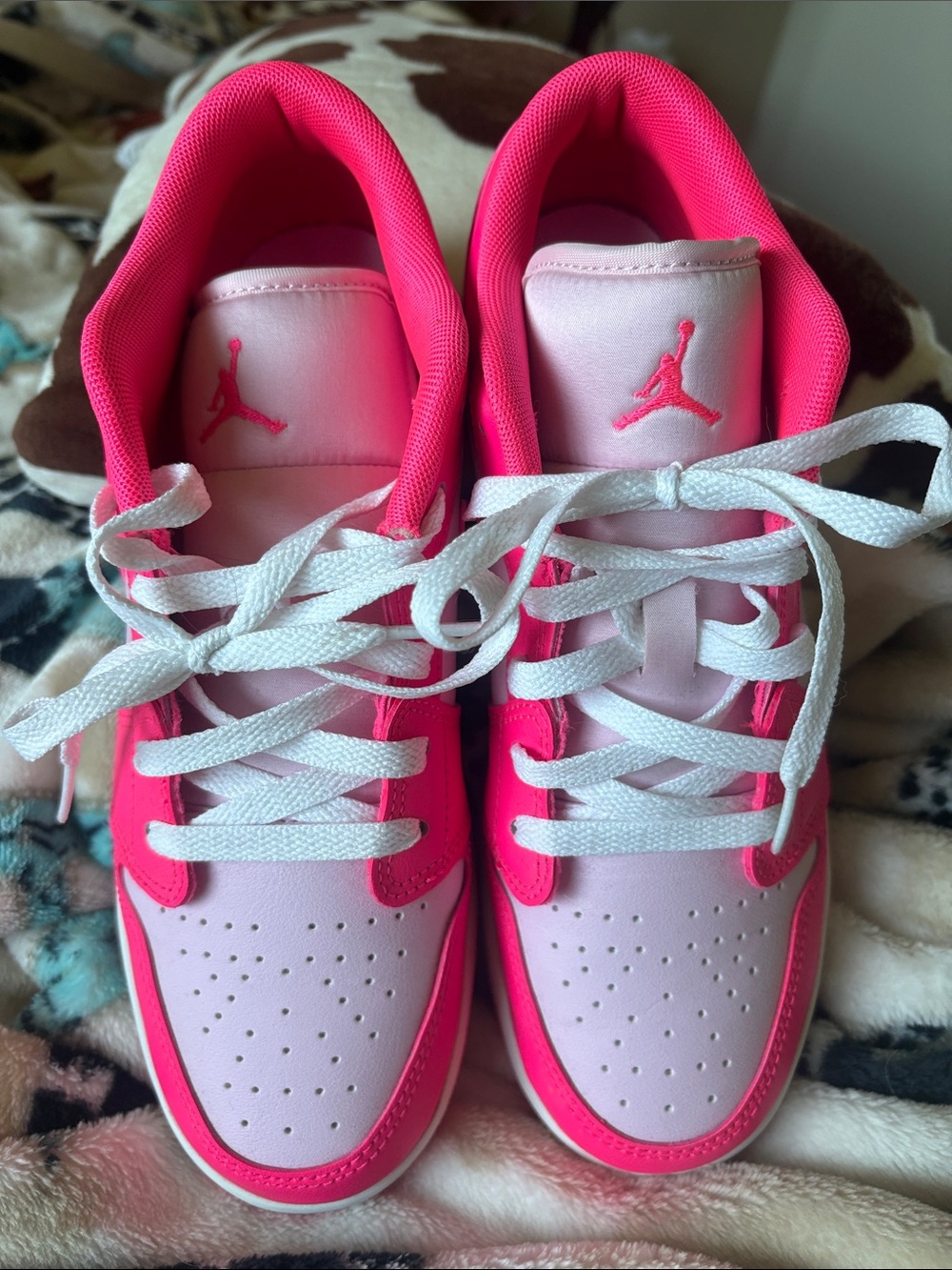 Jordan Kids Hot Pink and Light Pink Low-Top Sneakers